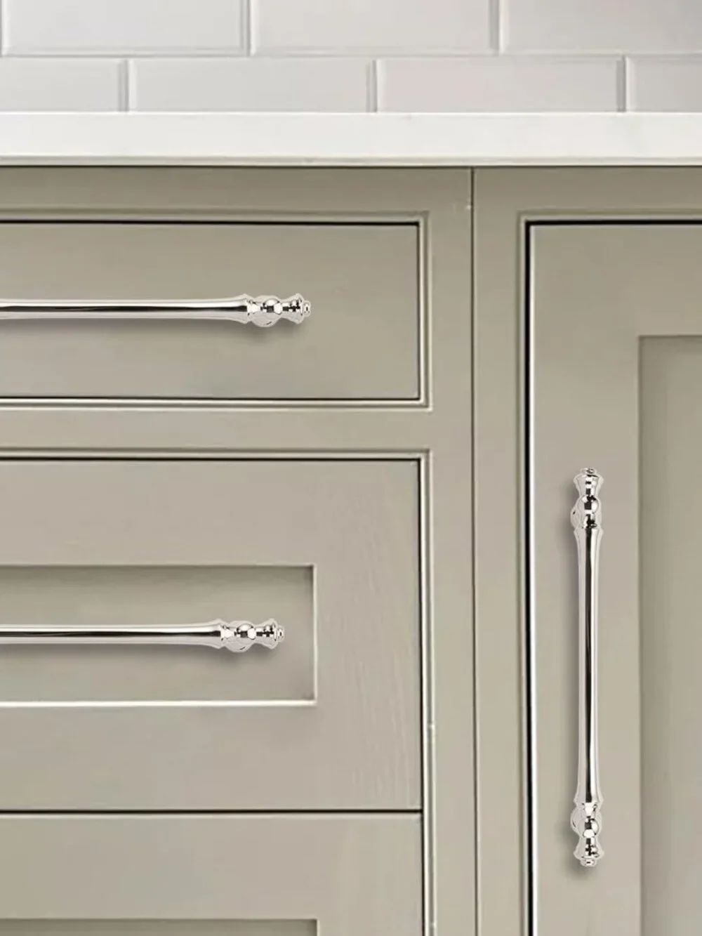 khtumeware 10 Pack 6-1/4 Inch (160mm) Polished Nickel Cabinet Drawer Pulls for